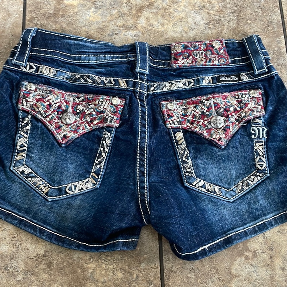 Miss Me denim bling shorts size 27 signature shorts